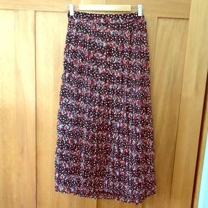 Ranna Gill Anthropologie Floral Midi Skirt